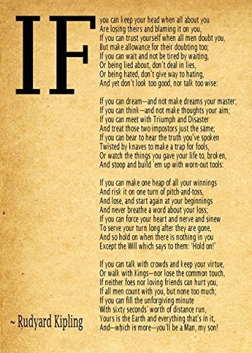 If Poem Art Print If Poem De Rudyard Kipling Lámina If Post