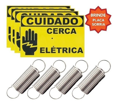 Kit 10 Molas De Repuxo C/ 4 Placa Cerca Elétrica 1 Sorria