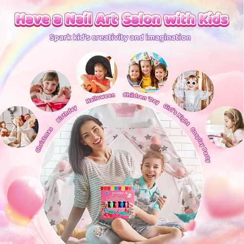Kit De Esmalte De Uñas Para Niñas, Juego De Maquillaje De Uñ