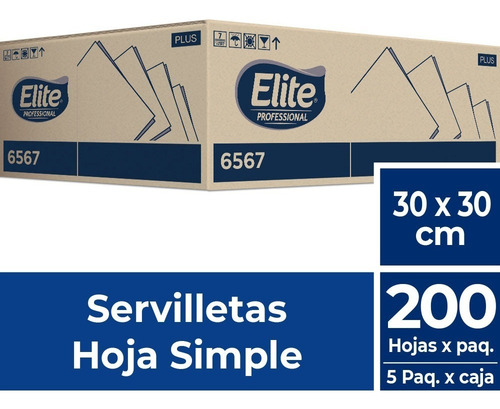 Servilletas Cristal Elite 30x30 Cm Paq X1000