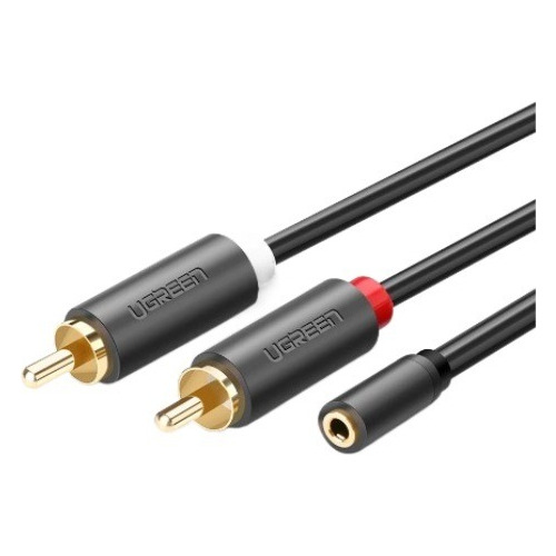 Cable Jack 3.5mm  Hembra A 2 Rca Macho Ugreen Gold_plated.