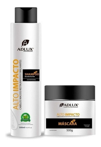 Máscara Reconstrutora E Shampoo Auto Impacto Kit Adlux