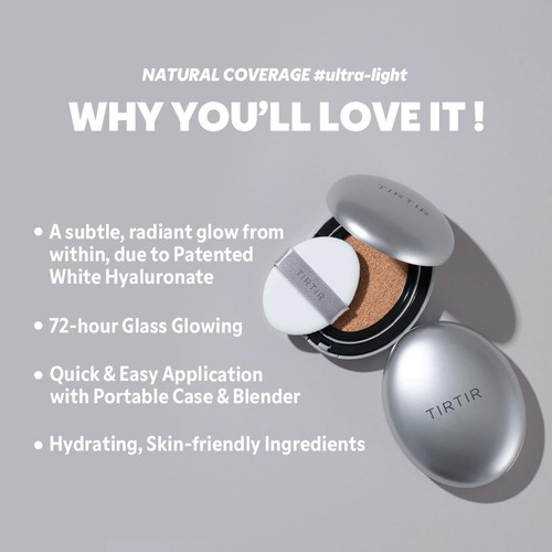 Máscara Cushion Foundation Tirtir Fit Aura Silver #27n Camel