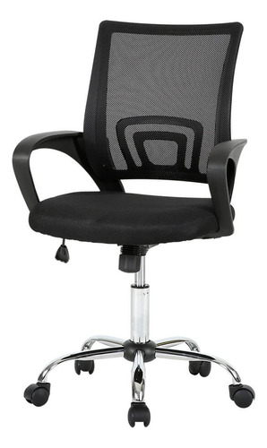 Cadeira De Escritório Executive Cromada Multi - Ga197 Cor Preto Material Do Estofamento Algodão