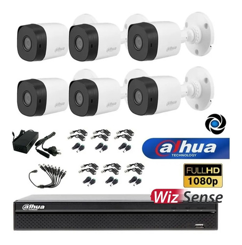 Imagen 3 de 10 de Kit Seguridad Dahua Cctv Dvr 8ch Fullhd+ 6 Camaras 2mp 1080p