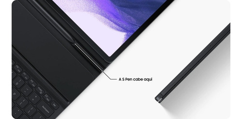 Imagem 7 de 10 de Capa Teclado Original Samsung Slim Galaxy Tab S7 Fe Preta