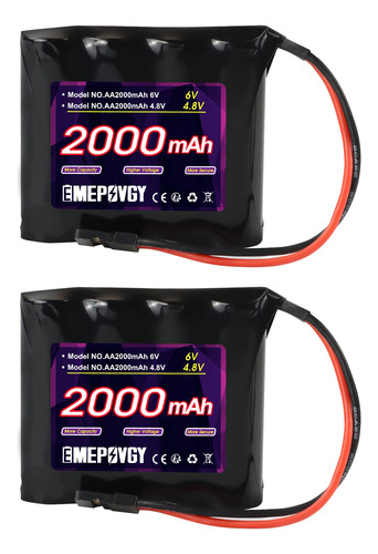 Emepovgy Paquete De 2 Baterias Nimh Receptor Rx De 4.8 V 200