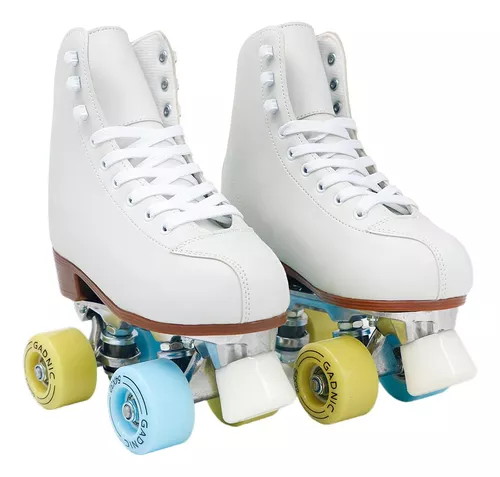 Patines Artísticos Cuero Sintético Aluminio Bota 4 Ruedas