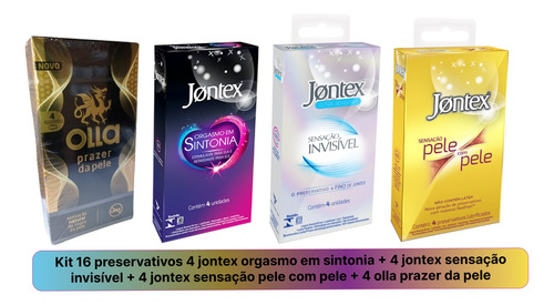 Kit 16 Preservativos Premium 4 Caixinhas C/4 Unidades