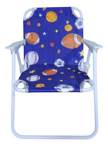 Cadeira De Praia Infantil Azul De Oxford 53cm X 25cm X 30cm