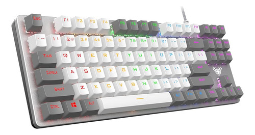 Teclado mecânico para jogos Classroom F3287 com fio Tkl Rainbow, 80