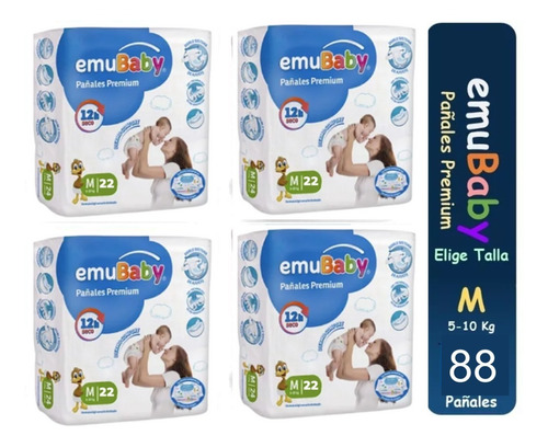 4pack Pañales Emubaby Premium Tallas P M G Xg Xxg