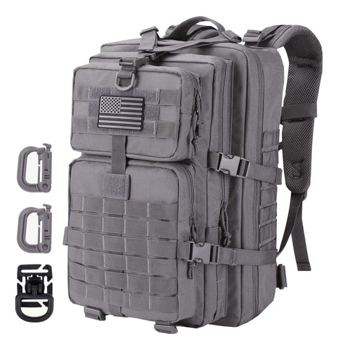 Mochila Tactica Militar Gris De Amplia Capacidad 40l