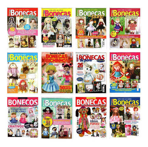 Kit 12 Revistas Bonecas De Pano Lote 3