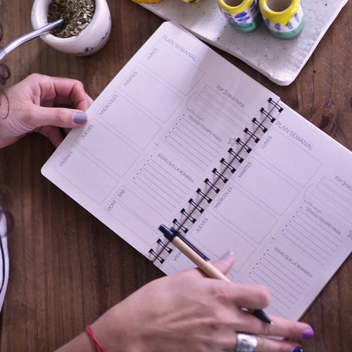 Imagen 8 de 10 de Cuaderno Artesanal Ecológico Con Agenda Perpetua A5 15x21cm