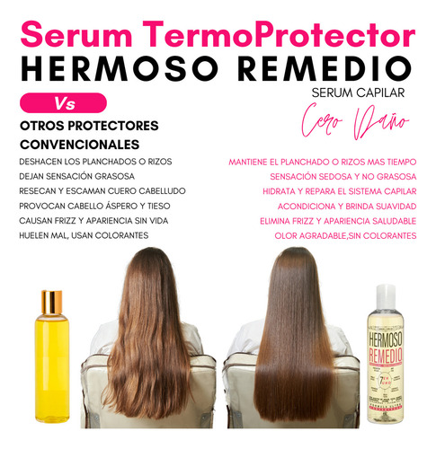 2 Serum Capilar Oleo Termo Protector Con Aceite Argán 7 En 1