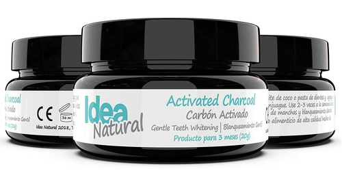 Carbon Activado Polvo Blanqueador Dientes Manchas Placa 3pzs