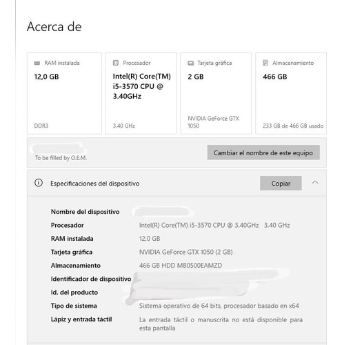 Tarjeta Gigabyte Gforce Gtx1050 2gb (Usado)
