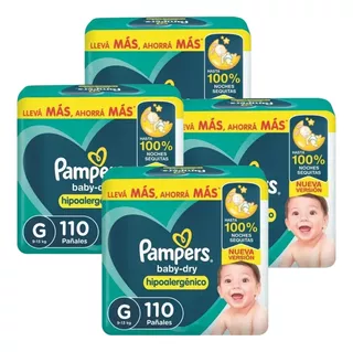 4un Pañales Pampers Baby-dry G 110 u