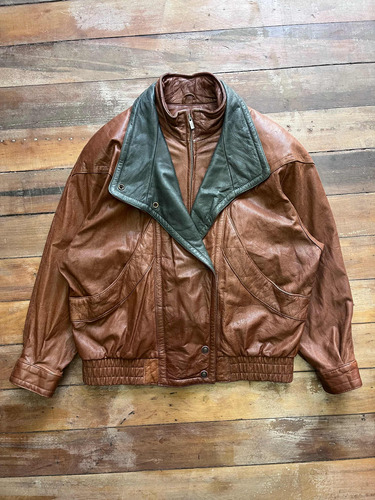 Chaqueta De Cuero Vintage Con Aislante Termico