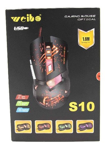 Mouse Weibo Gaming S10 Iluminado Mli