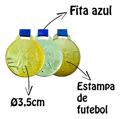 Venta al por mayor de 100 medallas de honor grandes de acero de color dorado de 55 mm