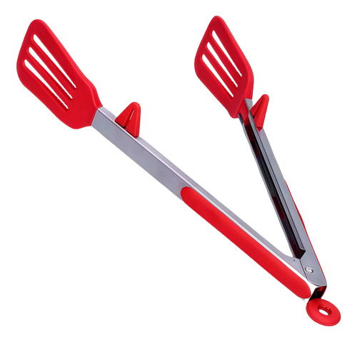 3 Pinzas De Cocina Con Espátula De Silicona Antiadherente