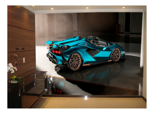 Papel De Parede Carro Lambo V12 Sian Roadster 4m² Car221