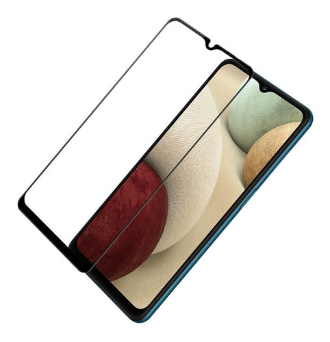 Imagen 2 de 5 de Vidrio Templado Samsung A12 Protector Full Cover Glue 9d