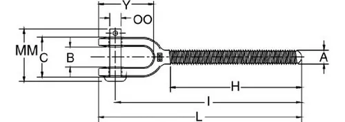 Tensor De Acero Galvanizado Crosby Hg-, 1-2 X 12 ,