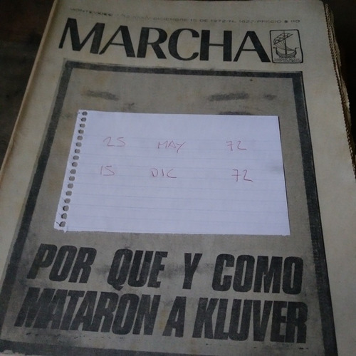 Semanario Marcha Del 25 May 1972 Al 15 Dic. 1972, Impecables