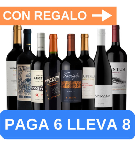 Oferta De Vinos Premium  En Combo (8 Botellas).c Quirino