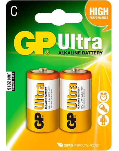 Imagen 1 de 1 de Pilas Gp Ultra Alcalina C 2´s - (blister 2) - 0087 - 10 Unid