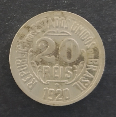 Moeda 20 Réis Ano 1920 Brasil