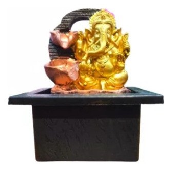 Fuente De Agua Dorada Ch I Ganesha Alto: 20 Cms