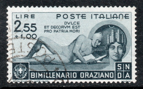 Italia Sello Usado 2000 Aniv Poeta Quintus Horatius Año 1936