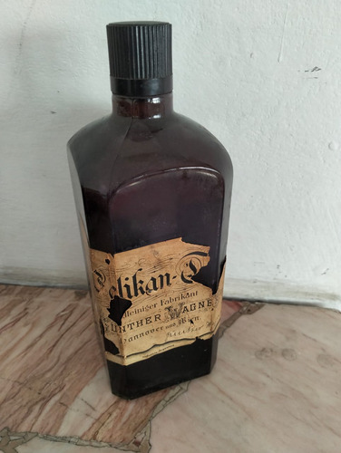 Botella Antigua C/ Tinta Para Escribir Con Pluma, Pelikan.. (Usado)