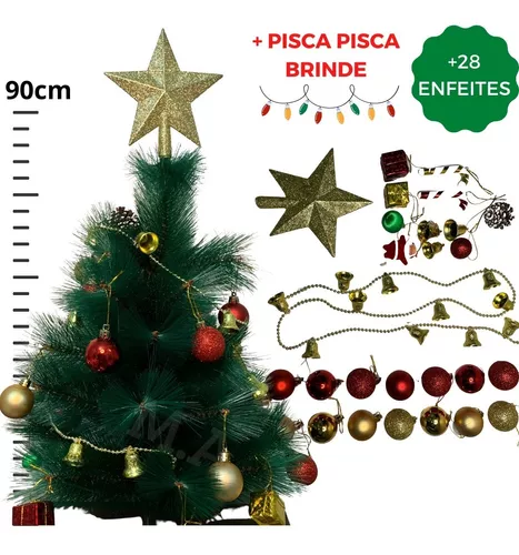 Arvore Natal Pinheiro Decorada Completa com Enfeites - Escorrega o Preço