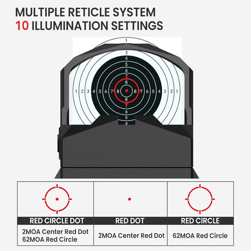 Mira De Punto Rojo De Retícula Múltiple Compatible Con Huell