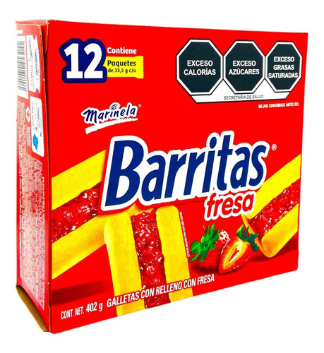 Barritas De Fresa 402g 12 Piezas