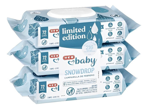 3-pack Toallitas Húmedas Bebé Aromatizadas H-e-b 72 Pzs C/u