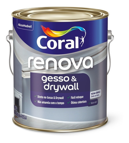 Tinta Direto No Gesso - Coral Branco Fosco - 3,6 Litros