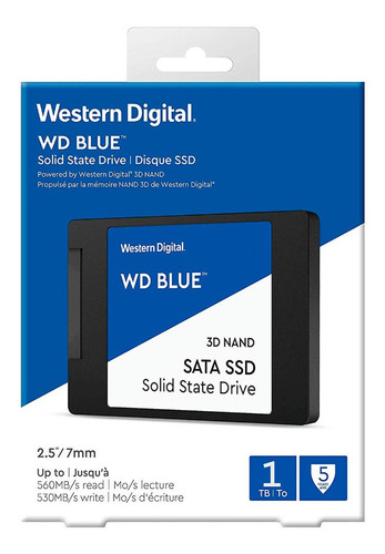 Disco Sólido Ssd 2.5 7mm Wd Blue 3d Nand 1tb Sata 3.0