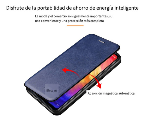 Funda Para Huawei P Smart 2021/y7a/honor 10x Lite Shell, Succión Magnética Con Clip, Funda De Piel Tipo Cartera