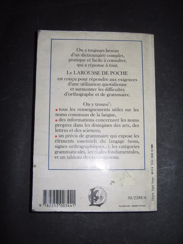 Dictionnaire Larousse De Poche Frances-frances $ 650