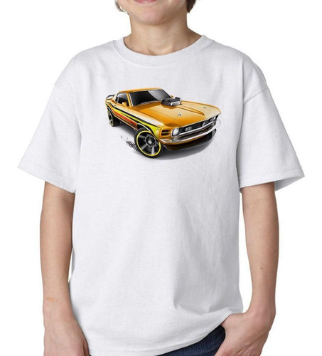 Remera De Niño Auto Naranja Carrera Coleccion