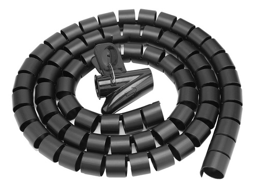 Organizador De Cables Flexible En Espiral, Color Negro, 1,5