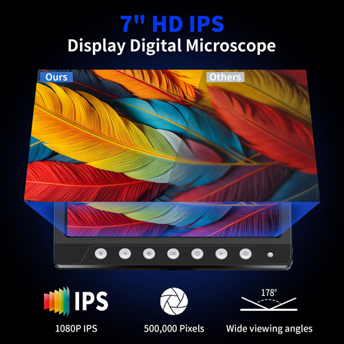 Microscópio Digital Winwend 1200x Com Tela Ips Hd De 7 De 3