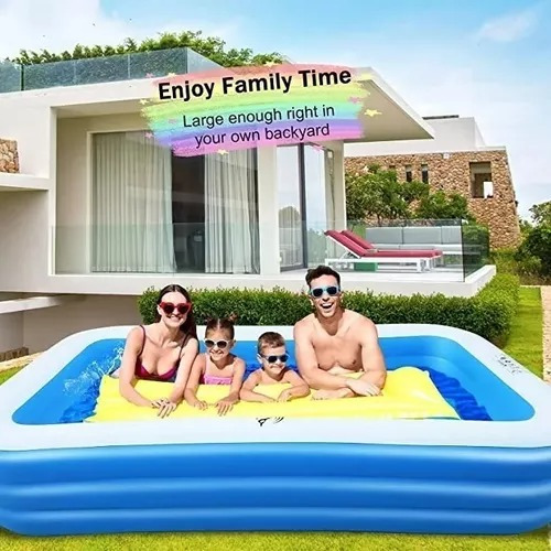 Piscina Inflable Rectangular Niños Verano Diversión 2 Metros