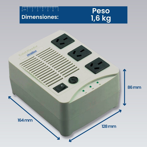 Imagen 3 de 7 de Estabilizador De Tensión Atomlux Linea H H1000@ 1000va 220v